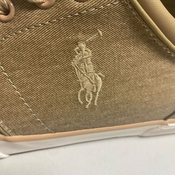 RALPH LAUREN Polo Faxon Low Brown Washed Twill Men’s Sneakers Lace Up Size 11.5D - Picture 6 of 12